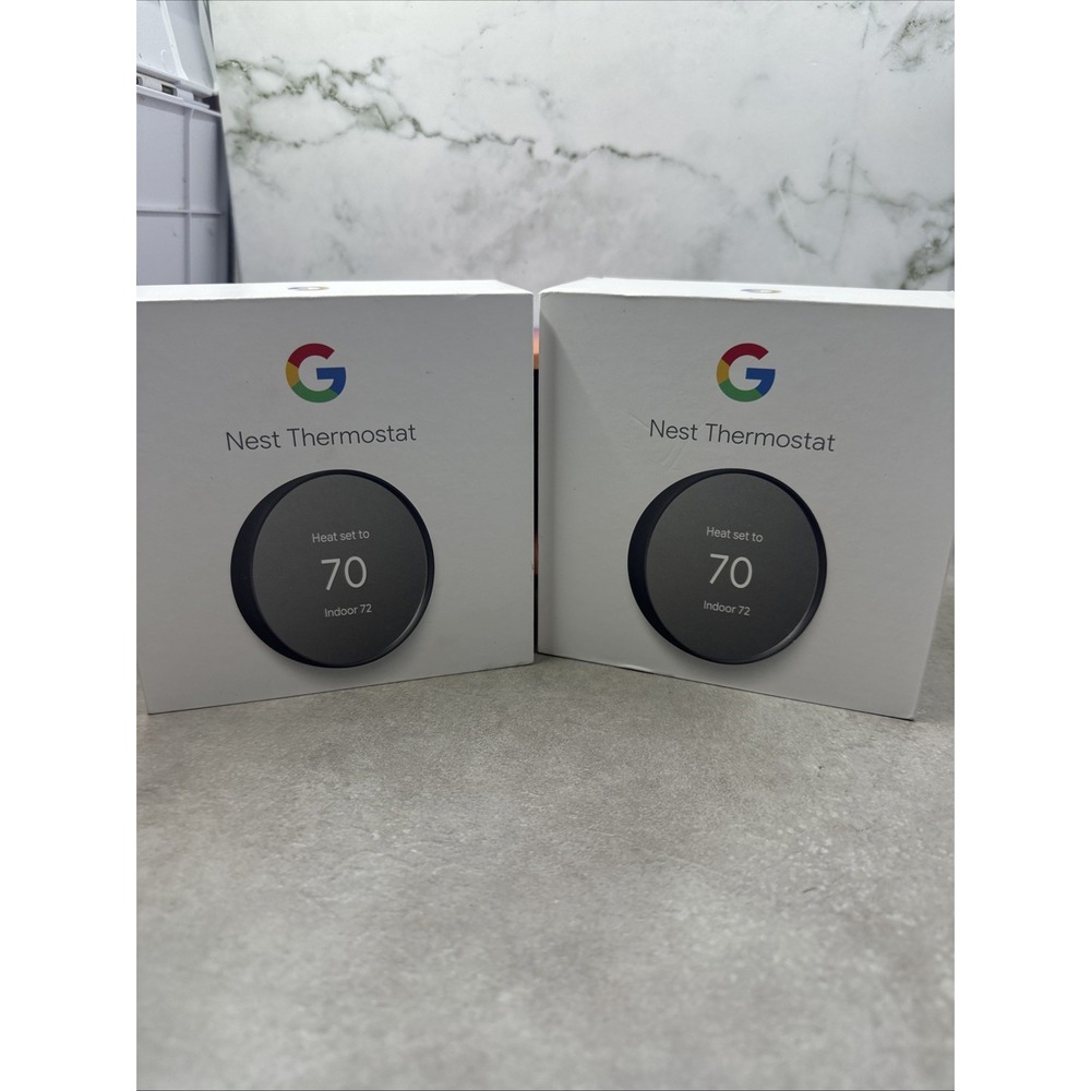 2x Google Nest Smart Thermostat, Charcoal - GA02081-US